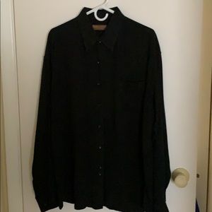 Men’s beautiful black dress shirt.